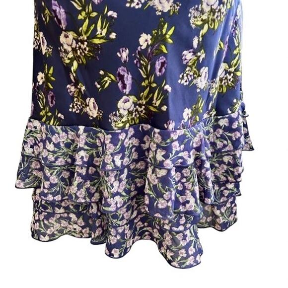 NWT Forever 21 Tiered Purple Floral Print Mini Dress. Size XL - Picture 9 of 13